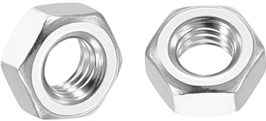 Kozelo 100pcs Hex Nuts - [M3.5-0.6] 304 Stainless Steel 18-8 (A2-70) Hardware Nuts for Mechanical Repair & Assembly, Standard Metric Coarse Thread Nut, Bright Finish, Silver | Hardware Coarse Thread Metal Nuts for Precious Electronics Mechanical Fastening BrightFinish