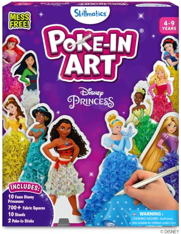 Skillmatics Poke-in Art – Disney Princesses, Wood Craft Kit, Gift for Kids