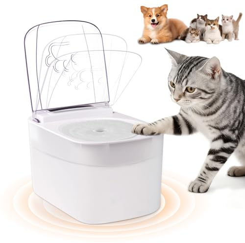 Smart Automatic Cat Water Dispenser with Infrared Sensor Cover,Wireless Pet Water Dispenser for Cats & Dogs,3L Large Capacity,2600mAh Rechargeable Ultra Quiet Cat Drinking Fountain with 2 Filters