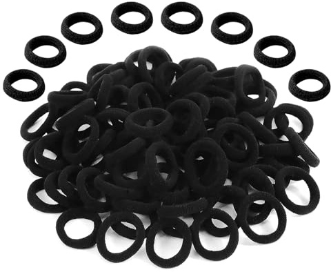 200-Pack Baby Hair Bands for Girls,Baby Hair Bobbles, Kids Hair Bobble,Toddler Hair Bobbles for Girls, Kids Seamless Elastic Hair Ties, No Damage (Black)