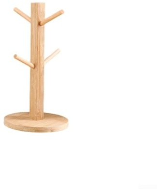 Feeshoppher Becherhalter aus Holz, Baumform, Kaffeetassen-Aufbewahrungsregal mit 6 Haken, platzsparend, vertikaler Ständer für Küche, Arbeitsplatte oder Büro, Teetassen und Handtuch-Organizer