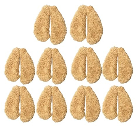 Oshhni 10 paia di orecchie di coniglio di peluche, copricapo per costumi, orecchie di animali pelose doppio lato per toppe fai da te, fascia per, Cachi