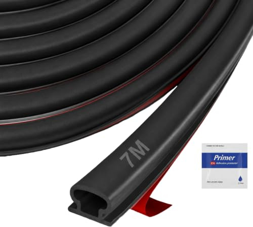 Junta de Puerta Autoadhesiva 6M, Cinta de Sellado para Puertas y Ventanas, Junta de Goma Flexible para Aislamiento Contra Frío, Ruido, Polvo y Viento, Sello Duradero para Ranuras de 2,5 mm a 6 mm ﻿