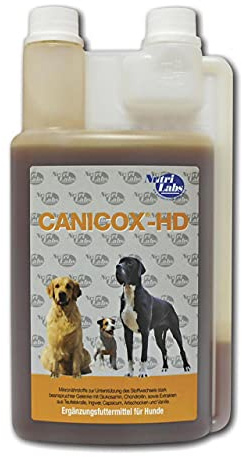 NutriLabs Canicox-HD Gelenksaft für Hunde 1L - mit MSM, Chondroitin, Hyaluronsäure, Glucosamin & Teufelskralle - Gesundheitsprodukte für Hunde - Nahrungsergänzungsmittel Hund