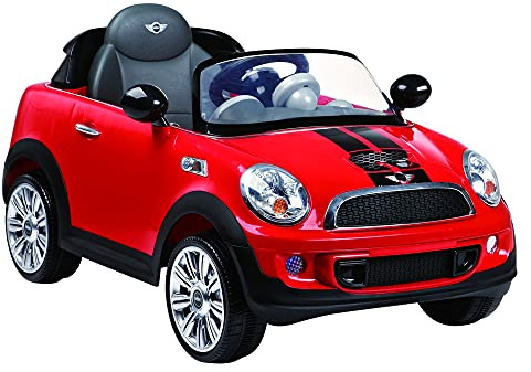 ROLLPLAY Premium Elektrofahrzeug mit Fernsteuerung und Rückwärtsgang, Für Kinder ab 3 Jahren, Bis max. 35 kg, 12-Volt-Akku, Bis zu 5 km/h, MINI Cooper S Roadster, Rot 32412