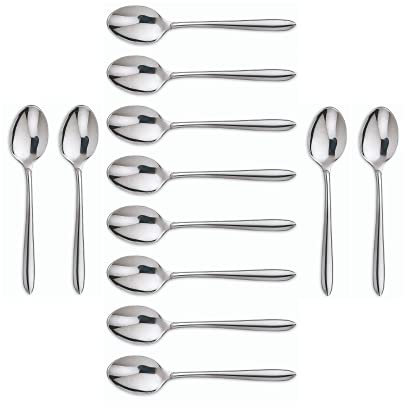 Arcos Serie Berlin Caja 12 uds Cuchara para Café, Monoblock de una pieza en Acero Inoxidable 18/10 y 140 mm, Color Plata (12 uds)