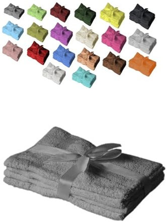 Exklusiv Heimtextil Juego de 4 toallas de invitados, 30 x 50 cm, antracita