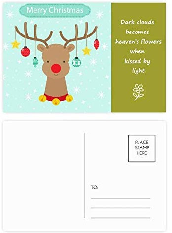 Weihnachts-Postkarten-Set, Schneeflocke, Stern, Hirsch, Festival, Poesie, Postkarten-Set, Danksagungskarte, Versandseite 20 Stück