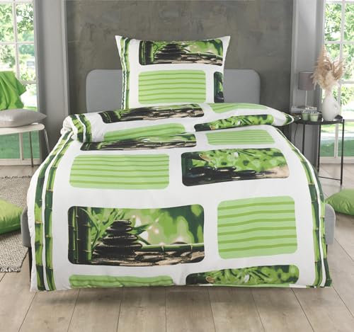 Kuscheli® Bettwäsche 135x200 2 teilig | ÖkoTex Zertifiziert & für Allergiker geeignet |Bettwäsche Set mit 1 Bettbezug 135 x 200 & Kissenbezug 80x80 | modern & hochwertig, Design - Motiv:Design 1