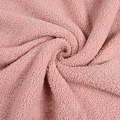 LPLND Qualität Plüschstoff meterware verschleißfester Teddy-Samt-Stoff Kleidung Spielzeug fleecestoff Stoff zum nähen Kinder Polsterstoff 160 * 100cm(Color:Rosa)