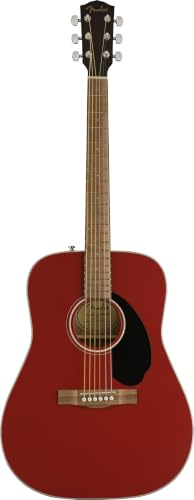 Fender CD-60 Dreadnought Akustikgitarre, Fichtendecke, Kirschrot | Ideale Akustikgitarre für Einsteiger (Erwachsene), kostenlose Online-Kurse, leicht bespielbarer Hals, Fichtendecke