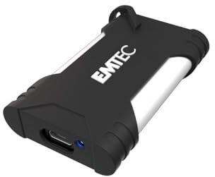 EMTEC SSD Externa X210G para Juegos portátil de 1 TB, ECSSD1TX210G - USB-C 3.2 Gen2 - hasta 1100MB/s - 3D NAND Flash - Almacenamiento de Documentos, Música, Vídeos HD, Noir/Blanc