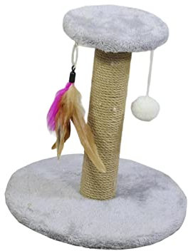 LOVIVER Katzenkratzbaum Sisalseil Kratzbaum Schützen Sie Ihre Möbel Klettern Interaktives Spielzeug Langlebig für Katzen Kätzchen Zubehör, Rund Grau