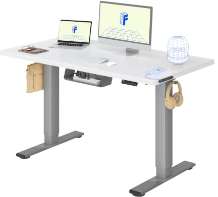 FLEXISPOT Höhenverstellbarer Schreibtisch elektrisch, Doppelmotor 120x80 cm | 25 mm einteilige Tischplatte, Kabelmanagement&Memory-Funktion, ergonomischer Büro-&Computertisch, elektrisch höhenverstellbar