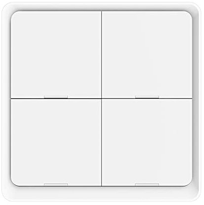 Povxlum 1 PC 4 Gang Tuya ZigBee Wireless 12 Scene Switch Push Button Controller Battery Powered Automation Scenario for Tuya Devices