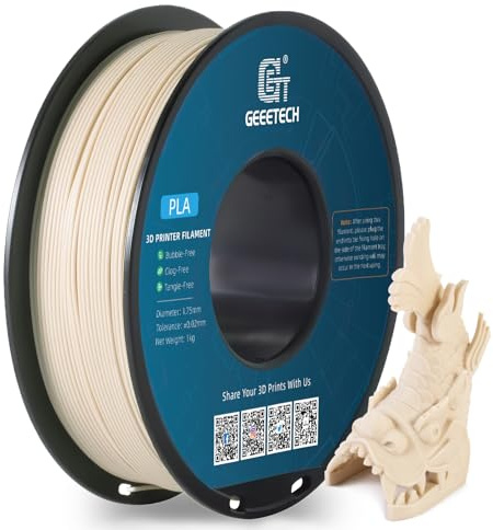GEEETECH Filament PLA 1,75mm für 3D Drucker 1kg Spool, Holzpappel
