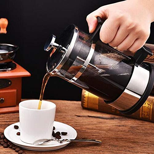 Gavigain French-Press-Kaffeemaschine, French-Press-Kaffeemaschine, Glas, Klassische Kupfer-Edelstahl-Kaffeepresse, Hitzebeständiges Borosilikatglas