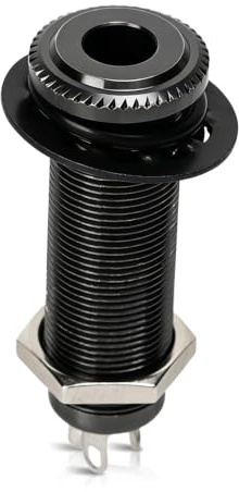 Klinkenstecker für E-Gitarre, 1/4“ 6,35mm Messing Mono Gitarre Bass Klinkenbuchse Zylinder Eingang Ausgang Klinke mit 3 Pins Metall Stereo Barrel Ausgang Klinkenstecker für die meisten E-Gitarre Bass