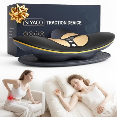 SIYACO Multifunctional Massager Machine, Gives Back Pain Relief, Multipurpose Use, EMS Lumbar Traction Device, Improves Posture and Muscles, Full Body Massage with Adjustable Temperature (UK-Plug)