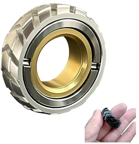 Niblido Doppelfunktions-Edelstahl-Motorrad-Reifen, Fidget-Ring, Silber, Spinner, Herren, Fidget-Spielzeug, 4