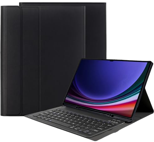 Cazy Custodia per tablet con tastiera adatta per Samsung Galaxy Tab S10 Ultra/Tab S9 Ultra 14,6 pollici – QWERTY Bluetooth Tastiera – Nero