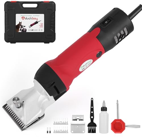 DUCKBOY Heavy Duty Clippers for Thick Coats Animals, 600W Professional Electric Shearing Machine for Horse Pony Cattle and Large Dogs Livestocks Grooming, 6 Speed & 2 Detachable Shearing Blades