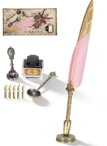 Cyrank Juego De Plumas, Bolígrafos De Caligrafía para Escribir, Pluma De Inmersión, Herramienta De Escritura Vintage, Regalo De Caligrafía Retro(Rosa)