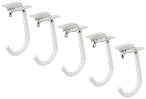 Alberts 855987 Gancho para bicicletas, Curvado, Galvanizado en azul, Profundidad gancho 90 mm, Altura 115 mm, Juego de 5