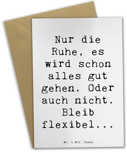 Mr. & Mrs. Panda Grußkarte Spruch Gelassenheit in Krisen - Geschenk, humorvoller, Traurigkeit, Geschenke, bewältigung, Stimmungen, positive Estellung, spirierende Lebensweisheit, zeiten, Emotionen