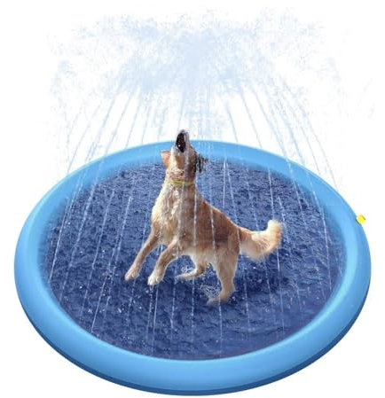 Zuasdvnk Pataugeoire d'extérieur pour , pataugeoire antidérapante pour chiens, pataugeoire, tapis de pataugeoire amusant pour chien, pataugeoire pour , pataugeoire pour arrière-cour,