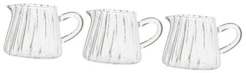 Amosfun 3pezzi Tazza Da Vetro Trasparente Lattiera Decorativa Da Contenitore Portatile Per Bevande Per Latte Cocktail e Decorazioni