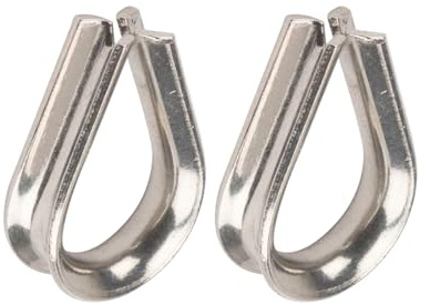 cyclingcolors 2x Guardacabos de Acero Inoxidable A4 Dedales para Cuerda Cable Metalico Abrazaderas Tendedero Cuerda Construcción Náutico, 8mm