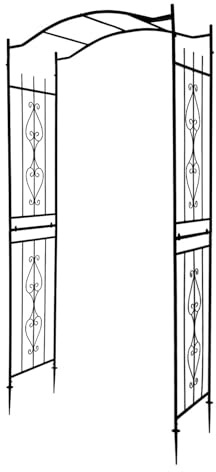 LEADZM Gartenbogen aus Eisen in Schwarz 110x45x230cm - Brückendesign mit Muster - Für Hochzeiten und Gartendekoration