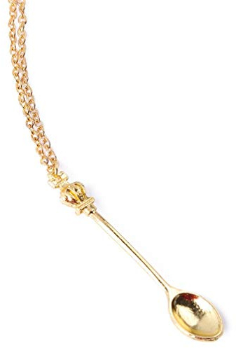 Stainless Steel Spoon Pendant Necklace Silver Gold Plated Chain Necklace Gold