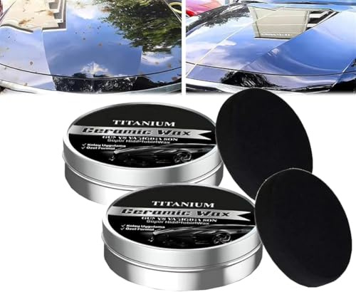 Altinoran Titanium Ceramic Wax,Titanium Ceramic Paste,Car Wax Ceramic Coating,Car Care Polish,Auto Car Scratch Repair Remover Paste Polish Vehicle Paint Care,Long Lasting Protection (2 Pcs)