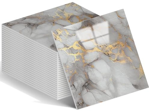 WAPANE Peel and Stick Tile Shower Waterproof Marble Tiles Wall Panels, 11.8x11.8 Self-Adhesive Backsplash Tile, 20 Pack