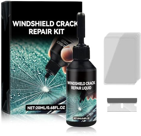 GMTEO Steinschlag Reparaturset Windschutzscheibe Reparaturset, Scheibenkleber Auto Glas Reparatur Set, Glasreparaturflüssigkeit Zur Reparatur Langer Rissen, Löchern, Rissen, Spinnennetzen (1 Stück)