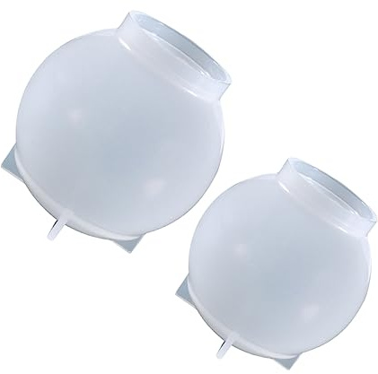 Moule Sphérique en Résine pour Garçon et Filles 2 Pièces, Silicone Blanc | Usage Maison et Bricolage Créatif, Surfaces Lisses et Brillantes, Démoulage Facile, Nettoyage Simple, Modèle 3d