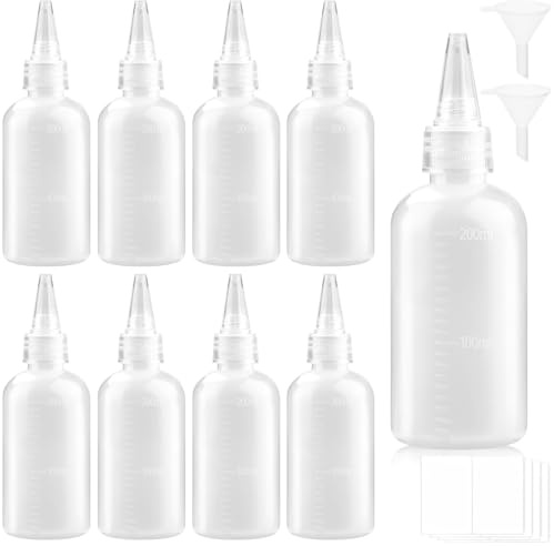 DKBT 8 Stück Quetschflasche 200ml Squeeze Flasche Spritzflasche Dosierflasche Saucenflasche Ketchup Flasche Spenderflasche Squeeze Bottle Soßenflaschen Soßenspender ölflasche Plastik küche