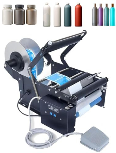 Halvautomatisk Etiketteringsmaskin För Runda Flaskor,Halvautomatisk Etiketteringsmaskin För Runda Flaskor, 20-40 St/Min, För Kosmetika, Livsmedel,Drycker Andra Industrier, 220v