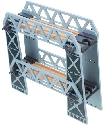 iplusmile Ponte Ferroviario in Legno Binari Treno Legno Riproduzione Di Ponte Ferroviario Accessori Per Binari Staccabile Compatibile Set Treni Stimola Creatività Ragazzo Ragazza Valori Educ