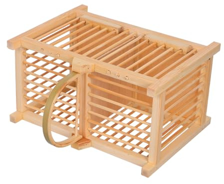 UPKOCH Holzkäfig für Heuschrecken mit Griff Natürliche Holzkonstruktion Einfache Reinigung Vielseitig als Grillenbox Reptilienkäfig oder Kleintiergehege Geeignet Ausbruchsicher für Hamste