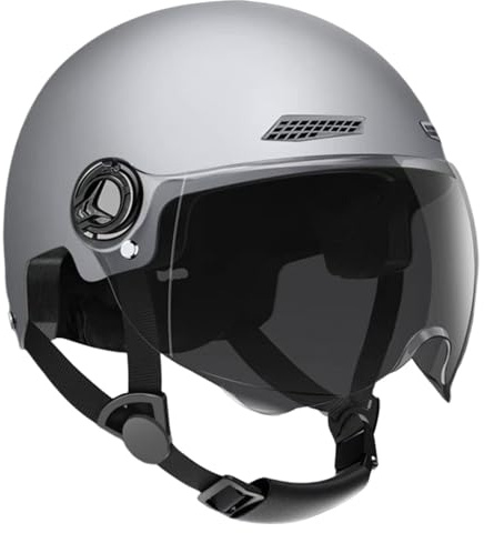 Casque Moto Vintage Casques avec Visière Bols Mobylette Lunettes Homologué Rétro De Cruiser Scooter Demi-Coque pour Adulte, d'escalade Adultes