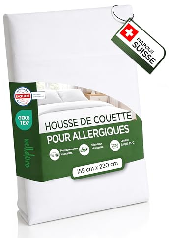 Welldora ǀ Milbenbezug Bettdecke 155x220 ǀ Allergiker Deckenbezug fachärztlich getestet ǀ Premium Encasing mit Reissverschluss ǀ Allergiker Bettwäsche Decke 155x220