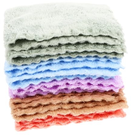 Serviette de Bain pour Garçon et Filles, Lot de 10, Polyester, Absorbante | Débarbouillette pour Bébé, Respirante et Séchage Rapide, Ne Décolore Pas, Usage Quotidien, Format Pratique Couleur Aléatoire