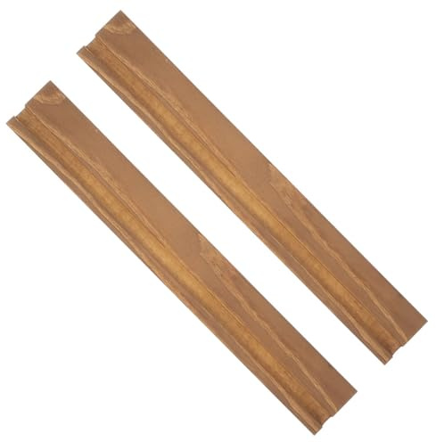 Housoutil Lot de 2 Supports pour Disques Vinyles en Bois Naturel Porte-Disque Vinyle Compact et Stable Présentoir à CD et Albums Adapté Bureau Maison et Bibliothèque