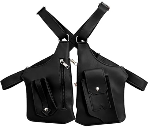 Bolso de hombro doble para axila para hombres y mujeres, bolso de cuero ajustable anti carteristas, antirrobo, correa oculta para las axilas, billetera unisex