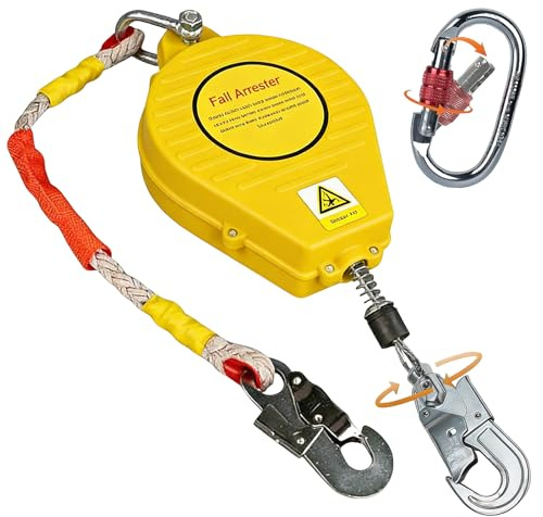 Höhensicherungsgerät Absturzsicherung Dachdecker 10m/15m/20m(Gelb,10m)