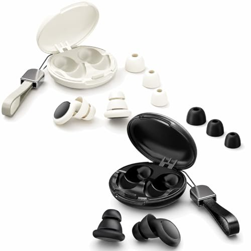 hushnixi Earplugs, Noise Cancelling Ultra Sound Blocking Sleep Earplugs, Comfortable Soft Silicone for Quiet Night Sleep (Black)