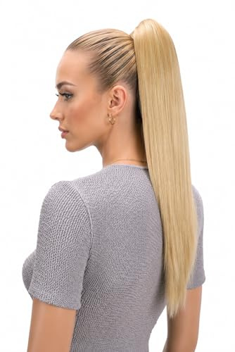 CAISHA 50cm Hårstycke Fläta Hästsvans Hårförlängning Rak Älsklingsblond H156